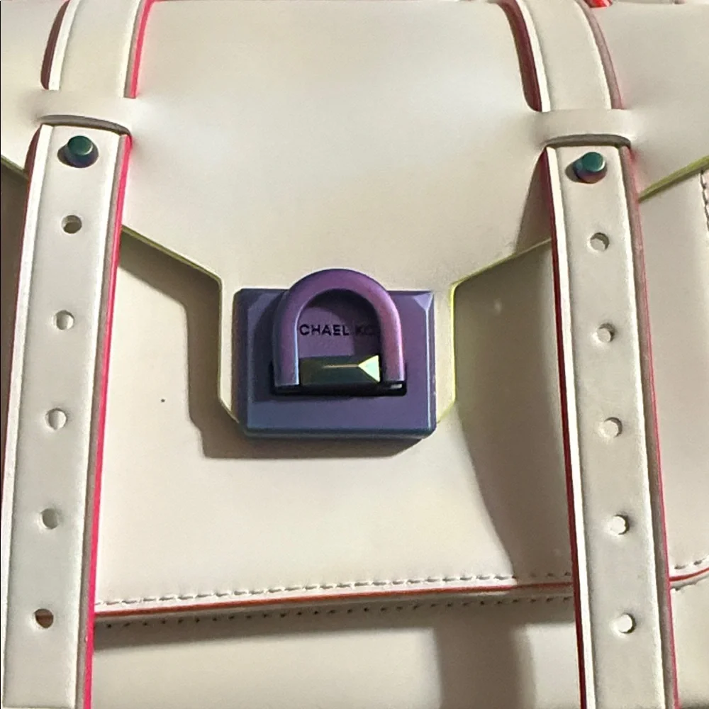 Michael Kors White Satchel with Neon Details - Picture 13 of 13